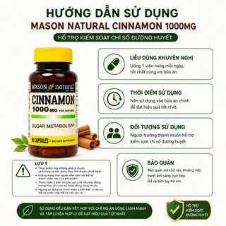 Viên uống hỗ trợ chuyển hoá đường Mason Natural Cinnamon 50 Viên