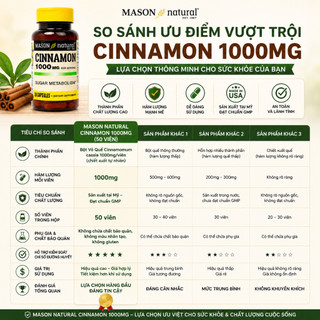 Viên uống hỗ trợ chuyển hoá đường Mason Natural Cinnamon 50 Viên