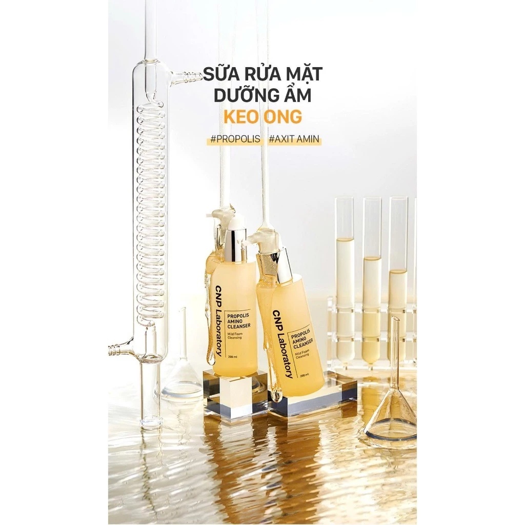 Sữa rửa mặt keo ong dịu lành phục hồi dưỡng ẩm CNP Laboratory Propolis Amino Energy Ampule