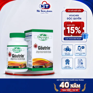 [HỎA TỐC HCM] Organika Goutrin – Hỗ Trợ Tương Khớp, Giảm Acid Uric, Chăm Sóc Sức Khỏe (60 Vên)
