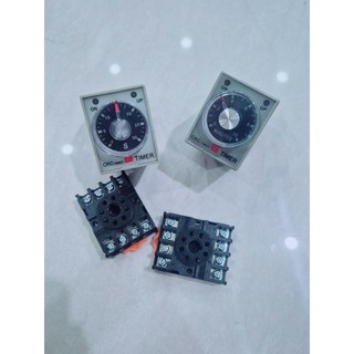 Rơ le thời gian CKC AH3-3 AC 220V kèm theo đế