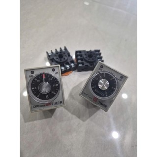 Rơ le thời gian CKC AH3-3 AC 220V kèm theo đế