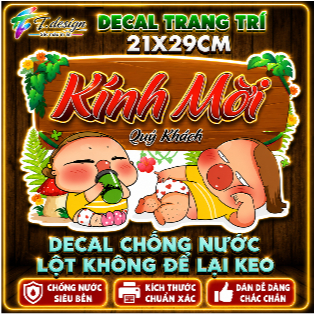 Decal Ăn Vặt chống nước trang trí dán quán trà sữa, cà phê, quán ăn, dán tường, tủ. TTQ17
