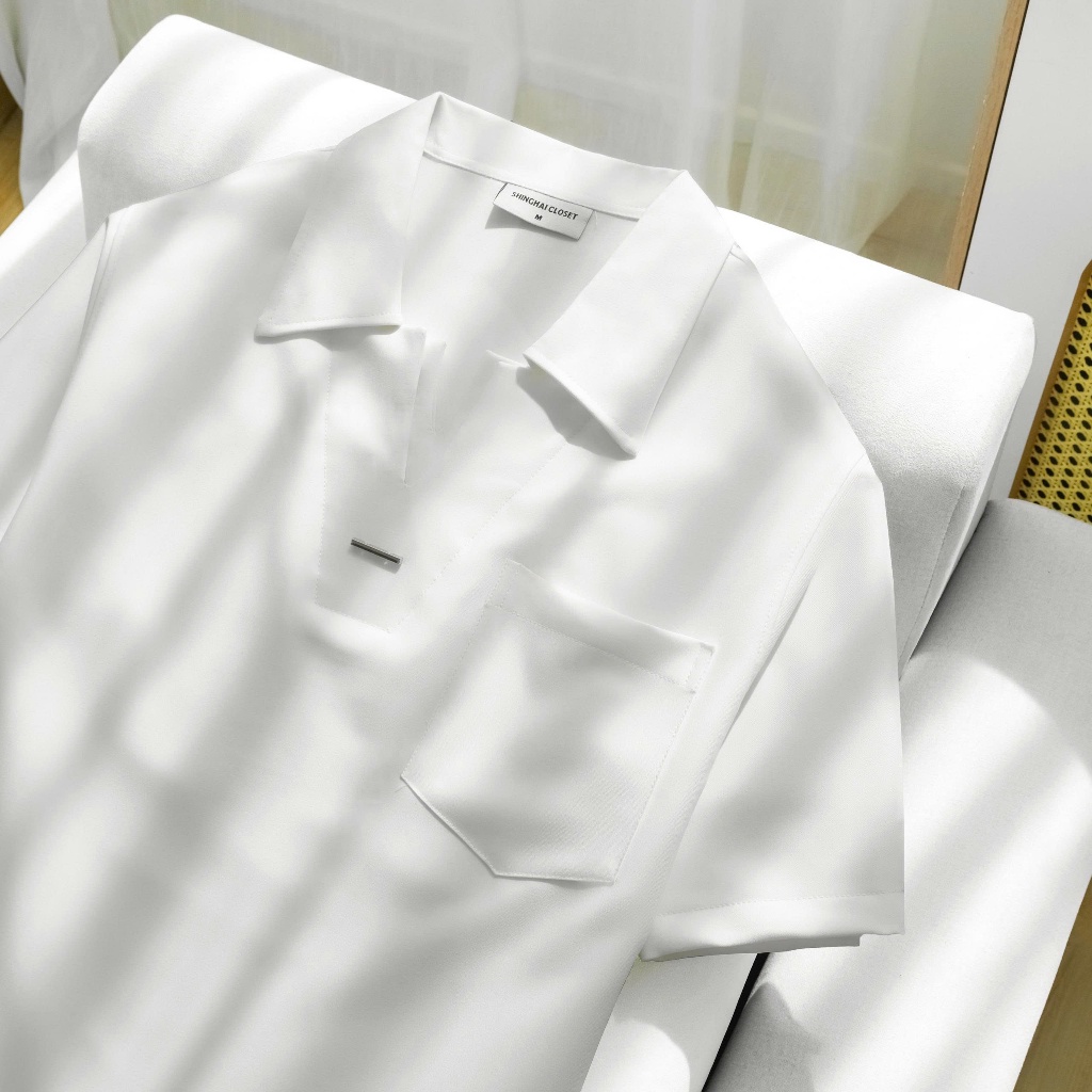Áo Polo nam cao cấp SAVILA Cổ V Form Rộng, Chất Cotton Lạnh, Lịch Lãm, Mặc Mát Cả Ngày - SHINGHAI