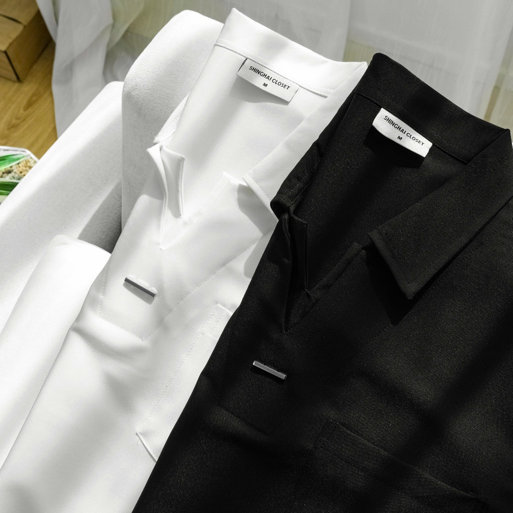 Áo Polo nam cao cấp SAVILA Cổ V Form Rộng, Chất Cotton Lạnh, Lịch Lãm, Mặc Mát Cả Ngày - SHINGHAI