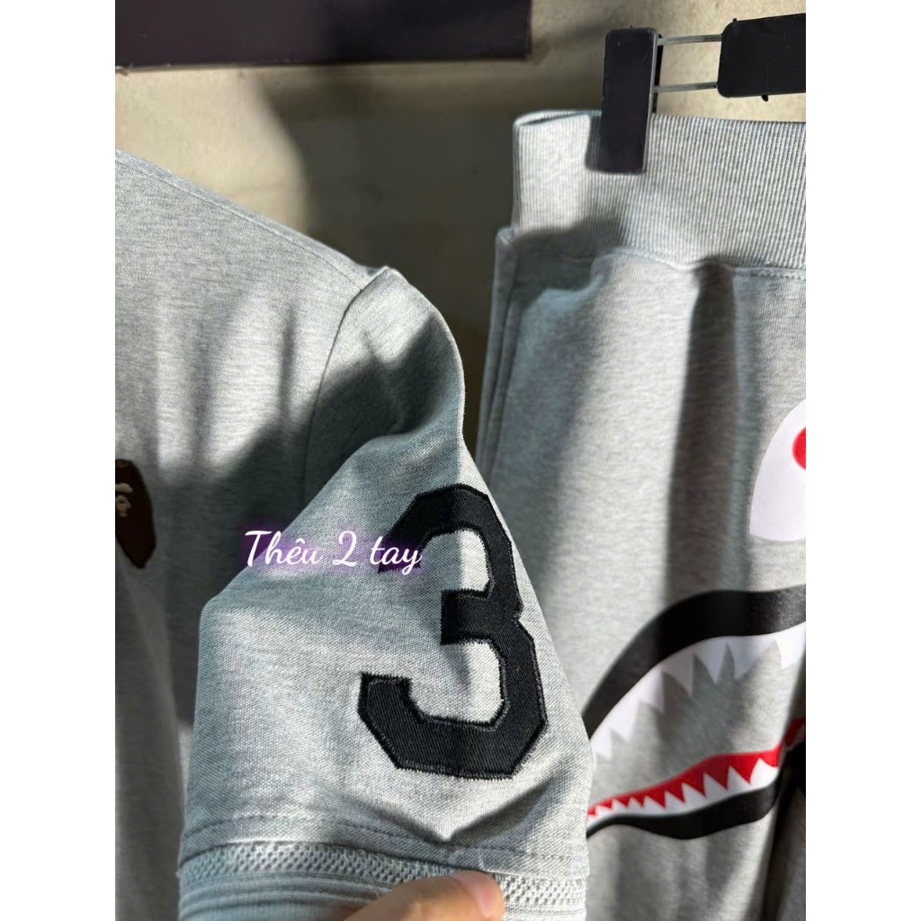 Bộ Baape polo- Short Sark Grey vải chính hãng 100%