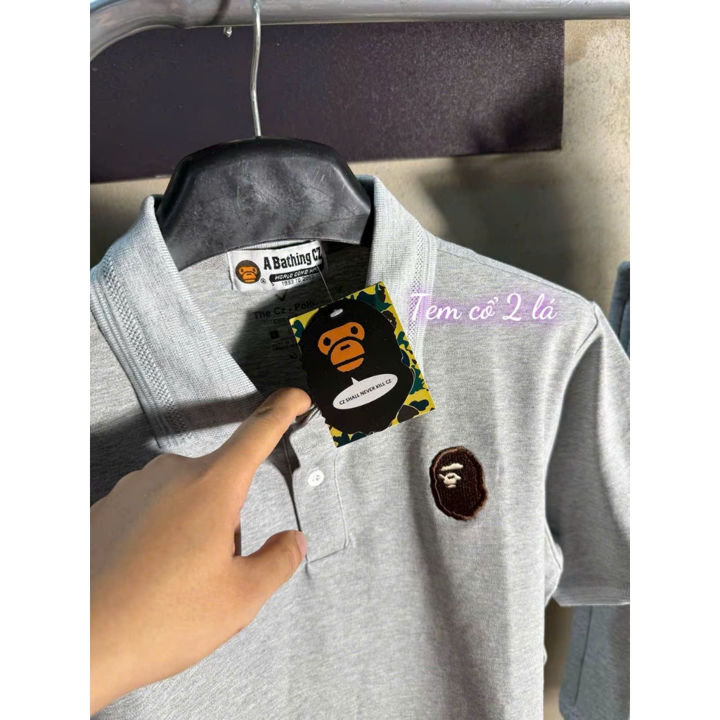 Bộ Baape polo- Short Sark Grey vải chính hãng 100%