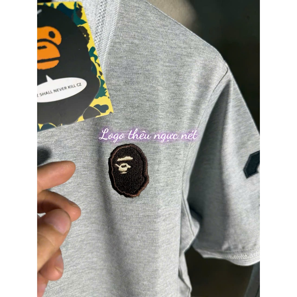 Bộ Baape polo- Short Sark Grey vải chính hãng 100%