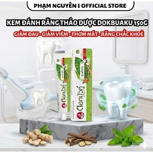 Kem Đánh Răng Thảo Dược Dokbuaku Thái Lan Hương Truyền Thống & Hương Bạc Hà Mát Lạnh 25g,150g