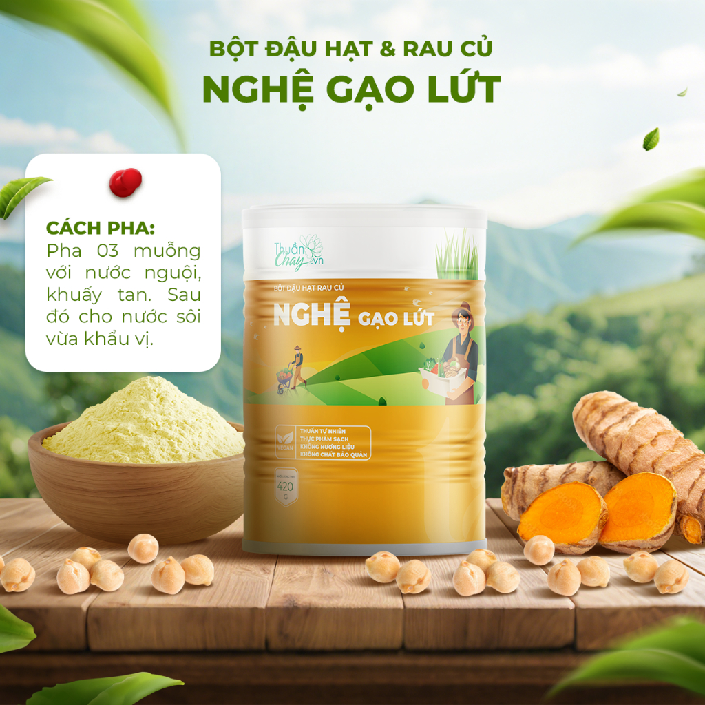 Bột Đậu Hạt Rau Củ Nghệ Gạo Lứt - 420g