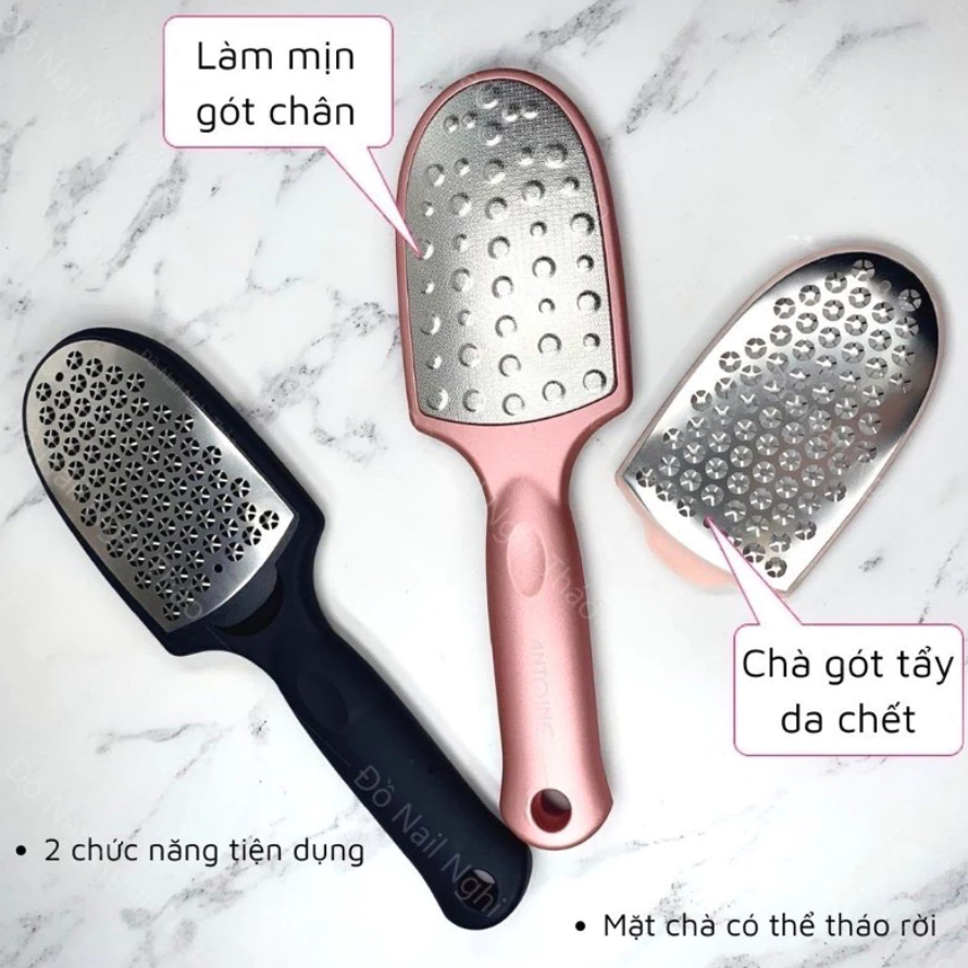 Cây Chà Gót Chân INOX 2in1 Đa Năng Dụng Cụ Tẩy Da Chết Làm Mịn Gót Chân