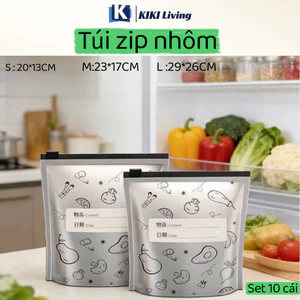 Gói Kết Hợp Lá Nhôm Túi Giữ Tươi Bảo Quản Thực Phẩm Giữ Tươi Khóa Dây Kéo Mạnh Bền Có Thể Tái Sử Dụng