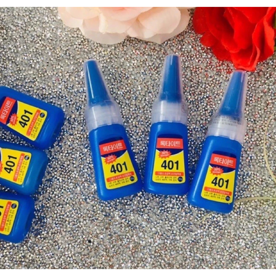 Keo Dán Móng Tay Giả 401 Hàn Quốc Keo Gắn Đá Nail Siêu Chắc Siêu Bền 20g