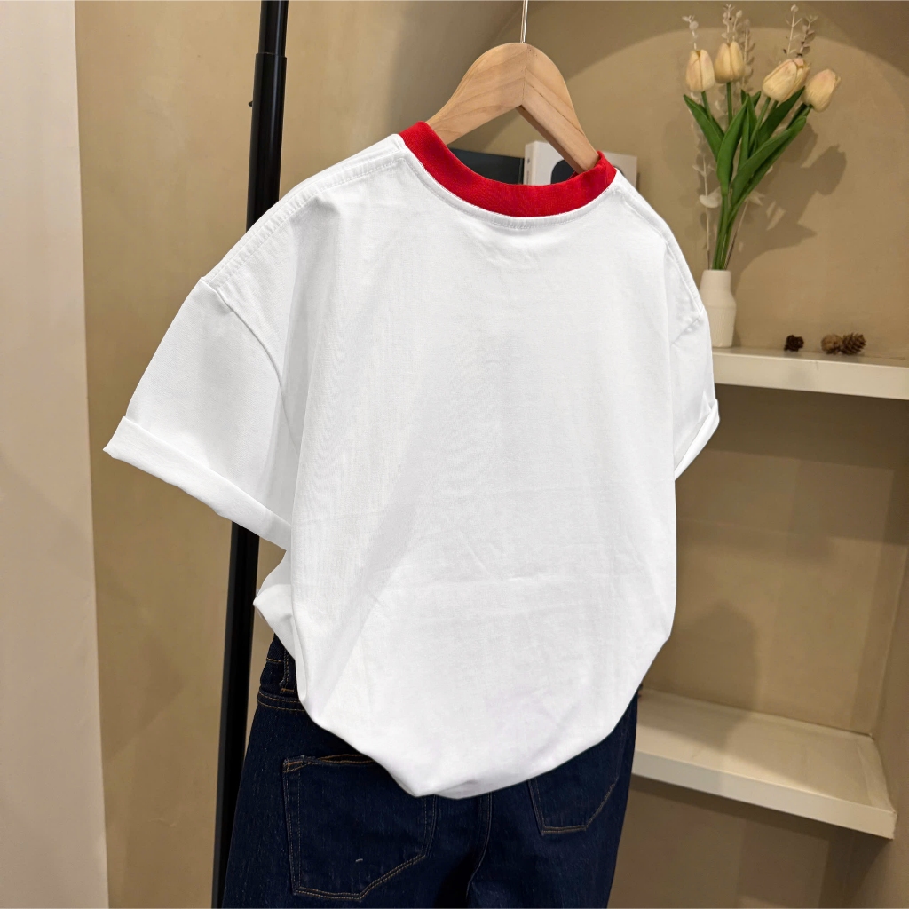 Áo Thun Boxi In Chữ Trắng Năng Động, Chất Cotton Mềm Mịn, Có Kèm Hình Thật.