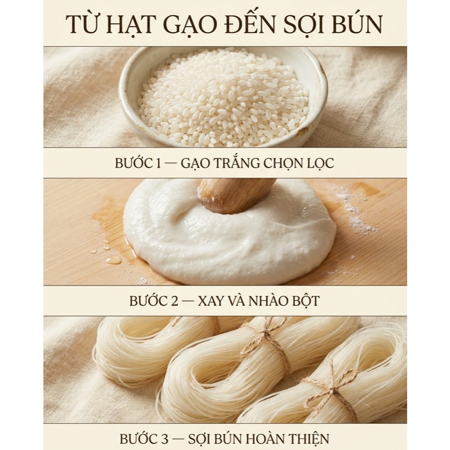 Bún Gạo Trắng Luafoods 1KG,100% Gạo Trắng Chọn Lọc, Đa Dụng Cho Gia Đình