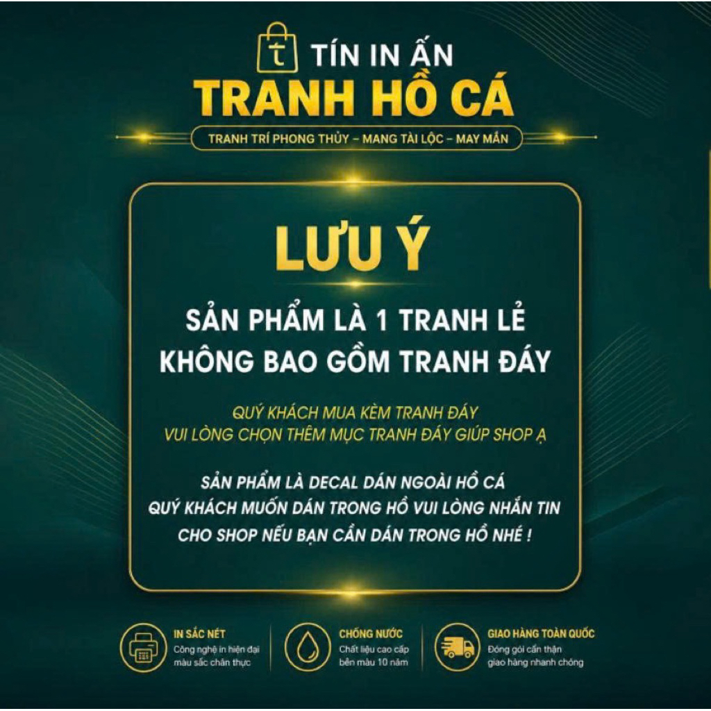 Decal tranh dán hồ cá 3D Kho In Ấn HC10 chống nước, In KTS dán dễ, gỡ dễ, có keo sẵn, nhiều kích cỡ