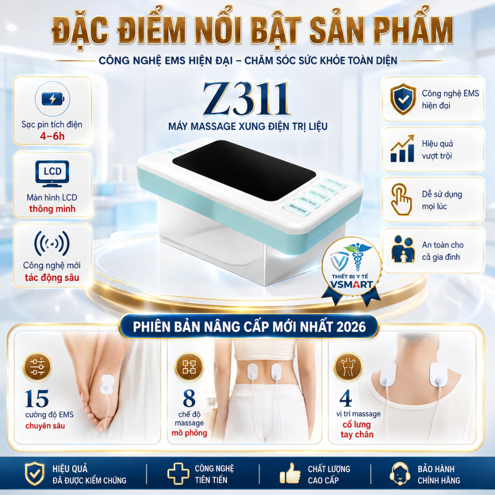 Máy Massage Xung Điện Trị Liệu Vật Lí, Máy Mát Xa Châm Cứu Tiếng Việt Z311 Giảm Nhức Mỏi Toàn Thân