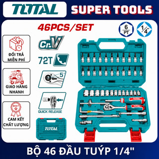 ĐỒ NGHỀ TOTAL Bộ 46 đầu tuýp 1/4 inch THT141462