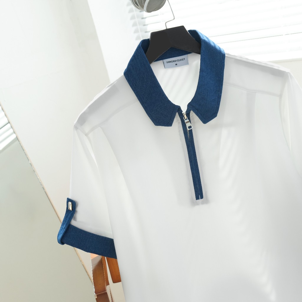 Áo Polo nam cao cấp PHỐI JEANS Chất Liệu Cotton Lạnh, RegularFit Hàn Quốc, tôn dáng - SHINGHAI
