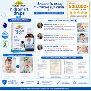 DHA Nature's Way kids smart drops siro thông minh bổ sung DHA EPA, hỗ trợ bổ não mắt cho bé 20ml