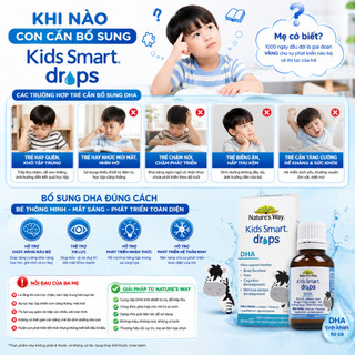 DHA Nature's Way kids smart drops siro thông minh bổ sung DHA EPA, hỗ trợ bổ não mắt cho bé 20ml