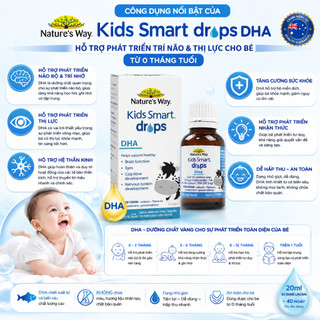 DHA Nature's Way kids smart drops siro thông minh bổ sung DHA EPA, hỗ trợ bổ não mắt cho bé 20ml