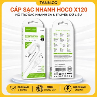 Cáp Sạc Nhanh Hoco X120 Type-C – Dòng 3A Siêu Nhanh, USB-A to USB-C,Chống Gãy Đầu Cáp, Dài 1m