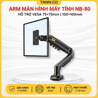 ARM MÀN HÌNH MÁY TÍNH NB-F80 HỖ TRỢ VESA 75x75mm VÀ 100x100mm ,GIÚP TỐI ƯU HÓA KHÔNG GIAN LÀM VIỆC