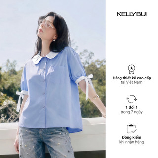 [KELLYBUI] Sơ mi cổ sen nền nã, thanh lịch, phong cách thời trang nữ hiện đại, trẻ trung