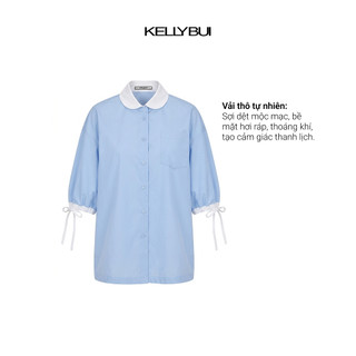 [KELLYBUI] Sơ mi cổ sen nền nã, thanh lịch, phong cách thời trang nữ hiện đại, trẻ trung