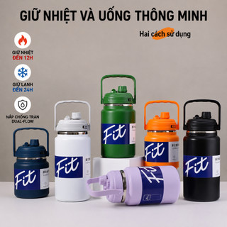 BÌNH GIỮ NHIỆT FIT INOX 316 CAO CẤP 1500ML/2000ML/2500ML / Có Ống Hút , Miệng Rộng, Giữ Nhiệt 12-24H