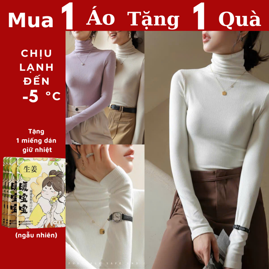 {TẶNG 1 QUÀ} AL712 Áo giữ nhiệt nữ cổ cao, áo thun giữ nhiệt nữ cổ cao, áo giữ nhiệt nữ cao cấp cho đại hàn 2026