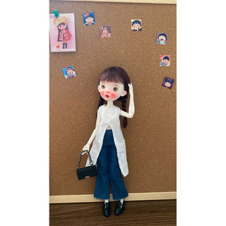 Set áo sẻ tà quần jean size búp bê blythe,ob24