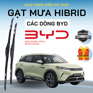 GẠT MƯA BYD CÁC DÒNG ATTO 2, ATTO 3, M6, SEAL, DOLPHINH, HAN EV, SEALION 6, SEALION 8, LƯỠI SILICON NANO GẠT SẠCH ÊM