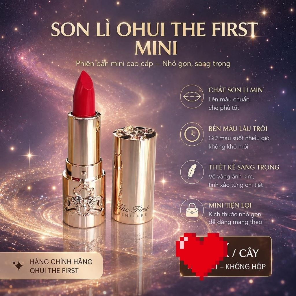 Son Lì Dưỡng Ẩm Mini Cao Cấp Ohui The First Geniture Lipstick Minisize Màu Red 1.3
