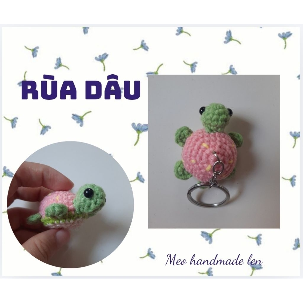 Móc khóa bé rùa - Handmade len - Amigurumi (có chuông)