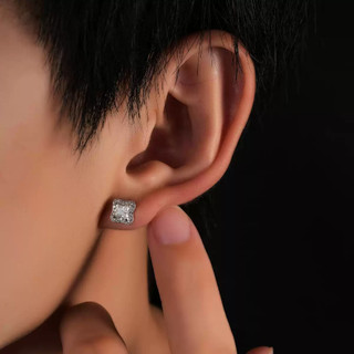 SNUOFO - Khuyên tai nam nữ đồng đính đá zirconia hình cỏ 4 lá sao Bắc Đẩu sáng lấp lánh phong cách sang trọng