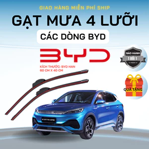 GẠT MƯA BYD CÁC DÒNG HAN EV, SEALION 6, ATTO 3, ATTO 2, M6, SEAL, DOLPHINH, SEALION 8, SILICON 4 LƯỠI GẠT SẠCH ÊM