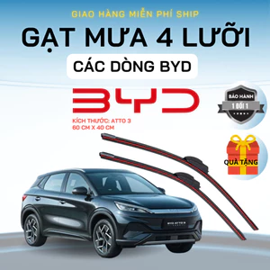 GẠT MƯA BYD CÁC DÒNG ATTO 3, ATTO 2, M6, SEAL, DOLPHINH, HAN EV, SEALION 6, 8, SILICON 4 LƯỠI GẠT SẠCH ÊM