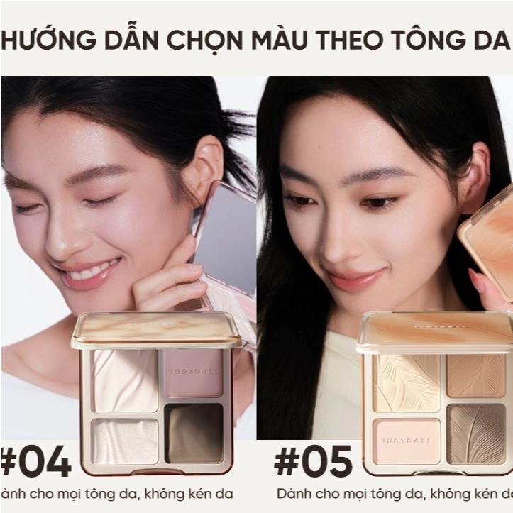 JUDYDOLL Contour Palette – Tạo Khối Tự Nhiên, Lên Màu Chuẩn, Giữ Lớp Makeup Gọn Gàng Cả Ngày