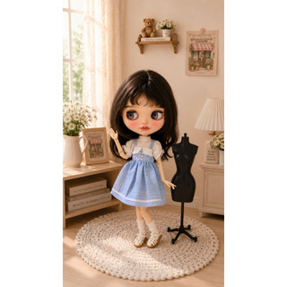 Set váy dây xanh size búp bê blythe,ob24