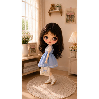 Set váy dây xanh size búp bê blythe,ob24