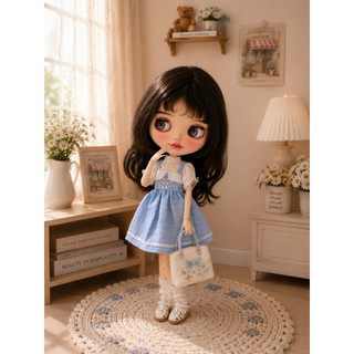 Set váy dây xanh size búp bê blythe,ob24