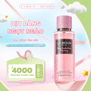 Xịt Thơm Body Mist LA BOUM 250ML Nữ Có Nhũ Hương Trái Cây Tươi Mát & Ngọt Ấm Tầng Hương