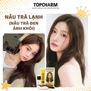 [CAO CẤP] Thuốc nhuộm tóc  NÂU ĐEN  không tẩy tóc, tặng kèm gói dưỡng và bộ dụng cụ tại nhà TOPCHARM-CHAMIS