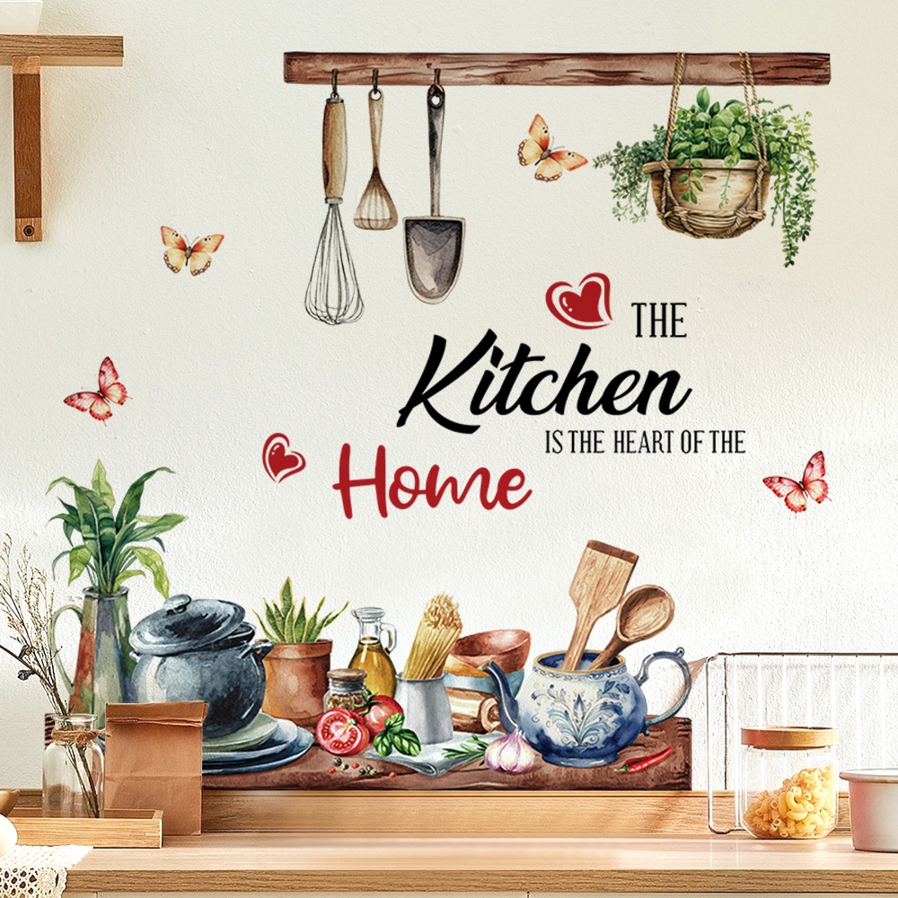 Decal Dán Tường Kệ Bàn Bếp Có Keo Sẵn 90x85cm - Trang Trí Không Gian Bếp Tươi Mát