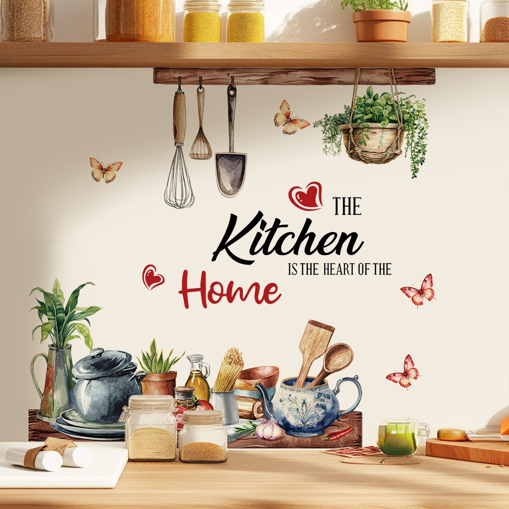 Decal Dán Tường Kệ Bàn Bếp Có Keo Sẵn 90x85cm - Trang Trí Không Gian Bếp Tươi Mát