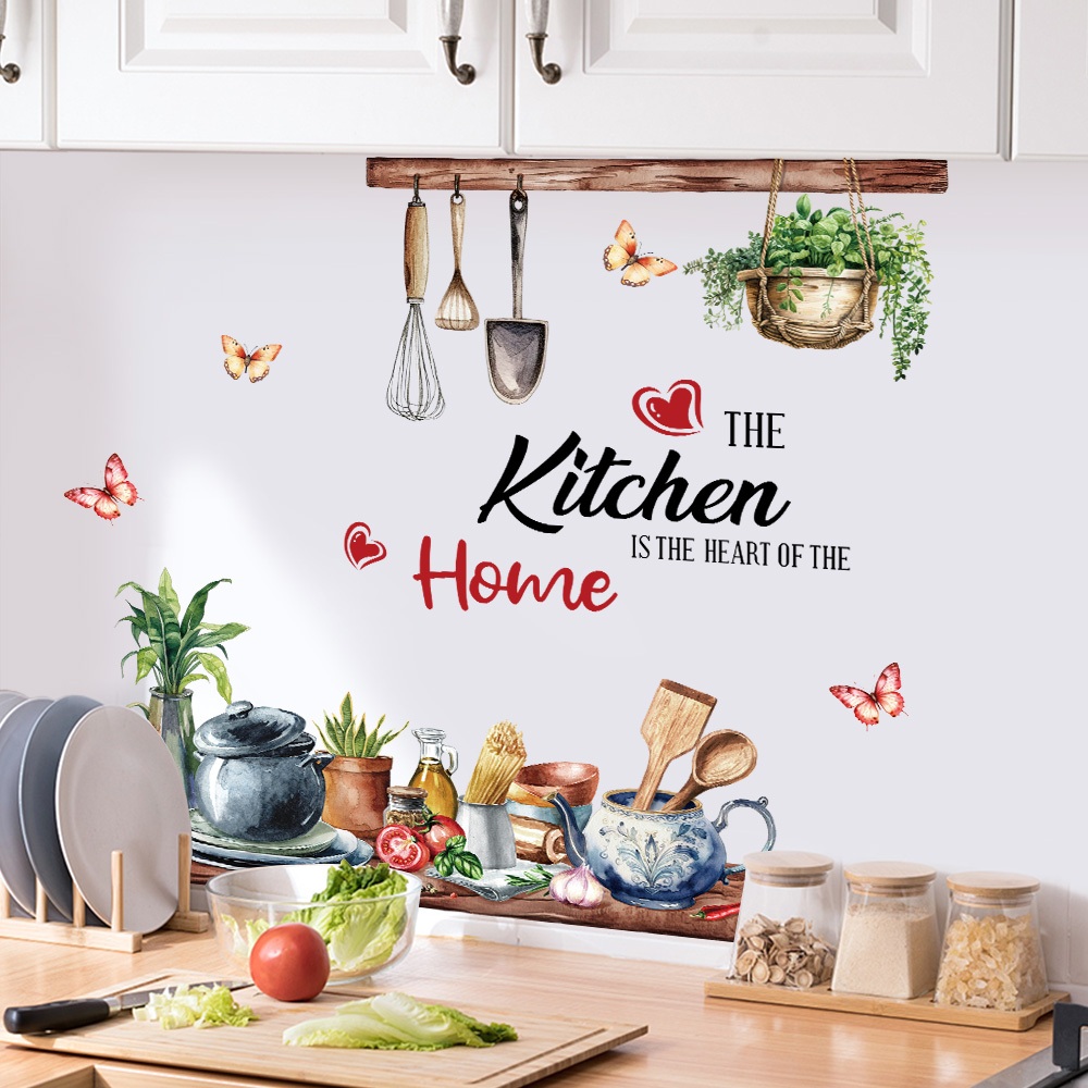 Decal Dán Tường Kệ Bàn Bếp Có Keo Sẵn 90x85cm - Trang Trí Không Gian Bếp Tươi Mát