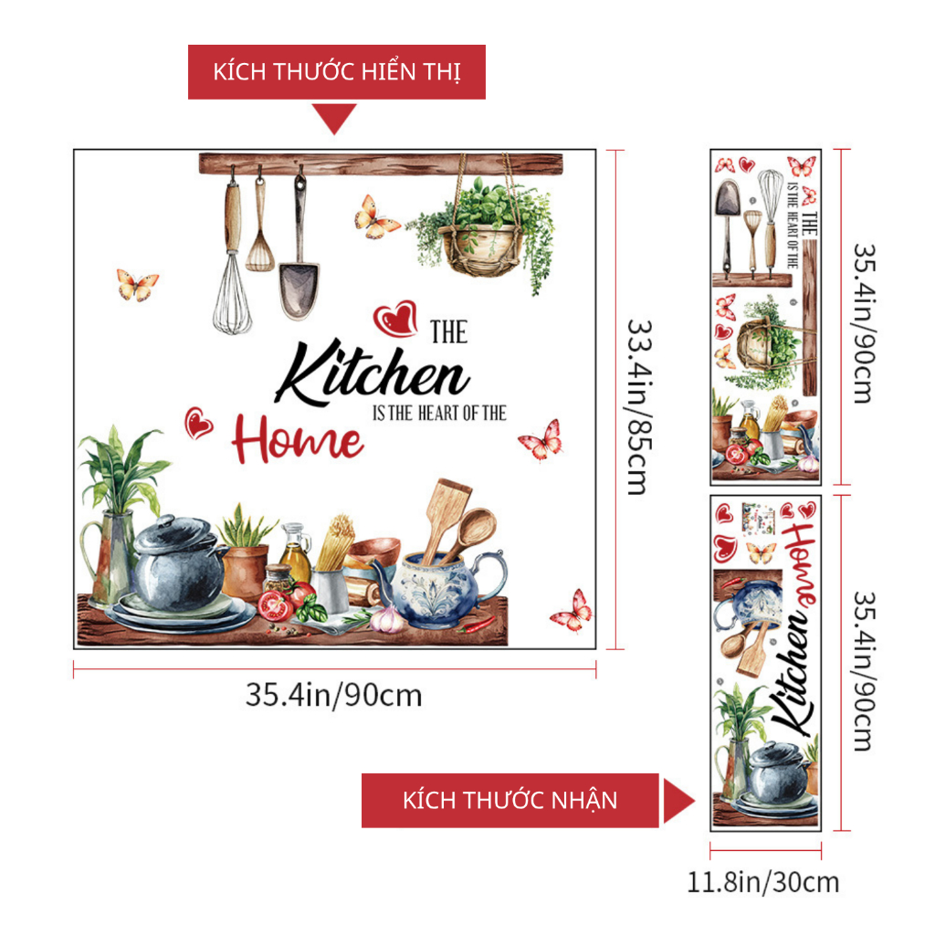 Decal Dán Tường Kệ Bàn Bếp Có Keo Sẵn 90x85cm - Trang Trí Không Gian Bếp Tươi Mát