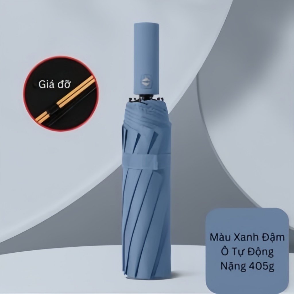 [Đơn 85k Nhận Quà] Ô dù che mưa nắng tự động 12 nan đôi xịn size trung có nút đóng mở thông minh chống UV gấp gọn